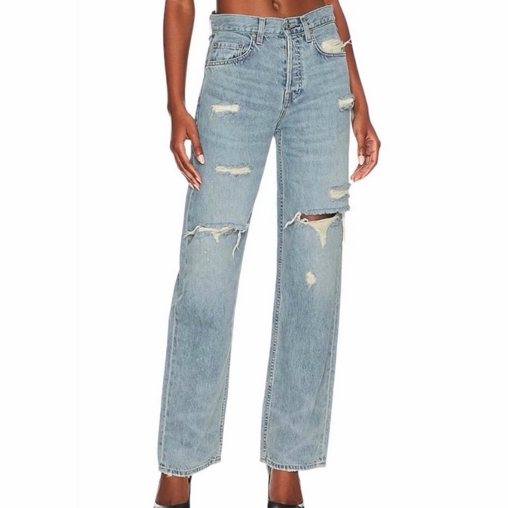Grlfrnd Bella Low Rise Distressed‎ Boyfriend Jeans